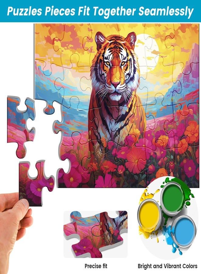 WSCXSC 6 Pack 24 Large Piece Puzzles for Seniors Puzzle Dementia Alzheimer's Products Activities Alzheimer's Jigsaw Puzzle Eagle Beach Deer Easy Puzzle Cognitive Games Gifts for Adult Elderly Seniors - Image 5